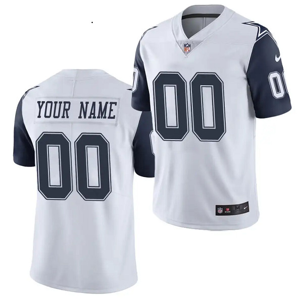 Men's Dallas Cowboys ACTIVE PLAYER Custom White Color Rush Limited Stitched Jersey